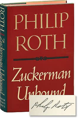 ZUCKERMAN UNBOUND Signed First Edition 1981 -Farrar Straus and Giroux [FSG [Hardcover] Philip Roth