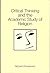 Critical Thinking and the Academic Study of Religion (SCHOLAR'S PRESS STUDIES IN THE HUMANITIES SERIES)