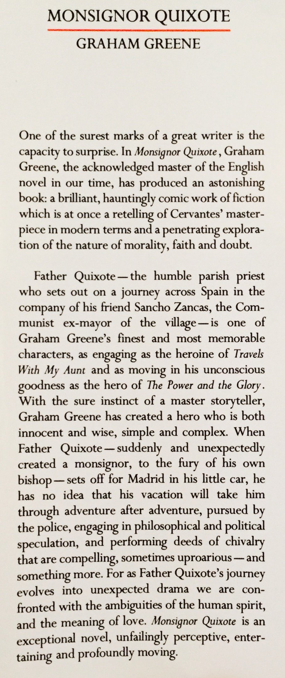 MONSIGNOR QUIXOTE.