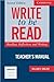 Write to be Read Teacher's Manual (text only) 2nd(Second) edition by W. R. Smalzer