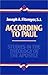 By S.J. Joseph A. Fitzmyer According to Paul: Studies in the Theology of the Apostle [Paperback]
