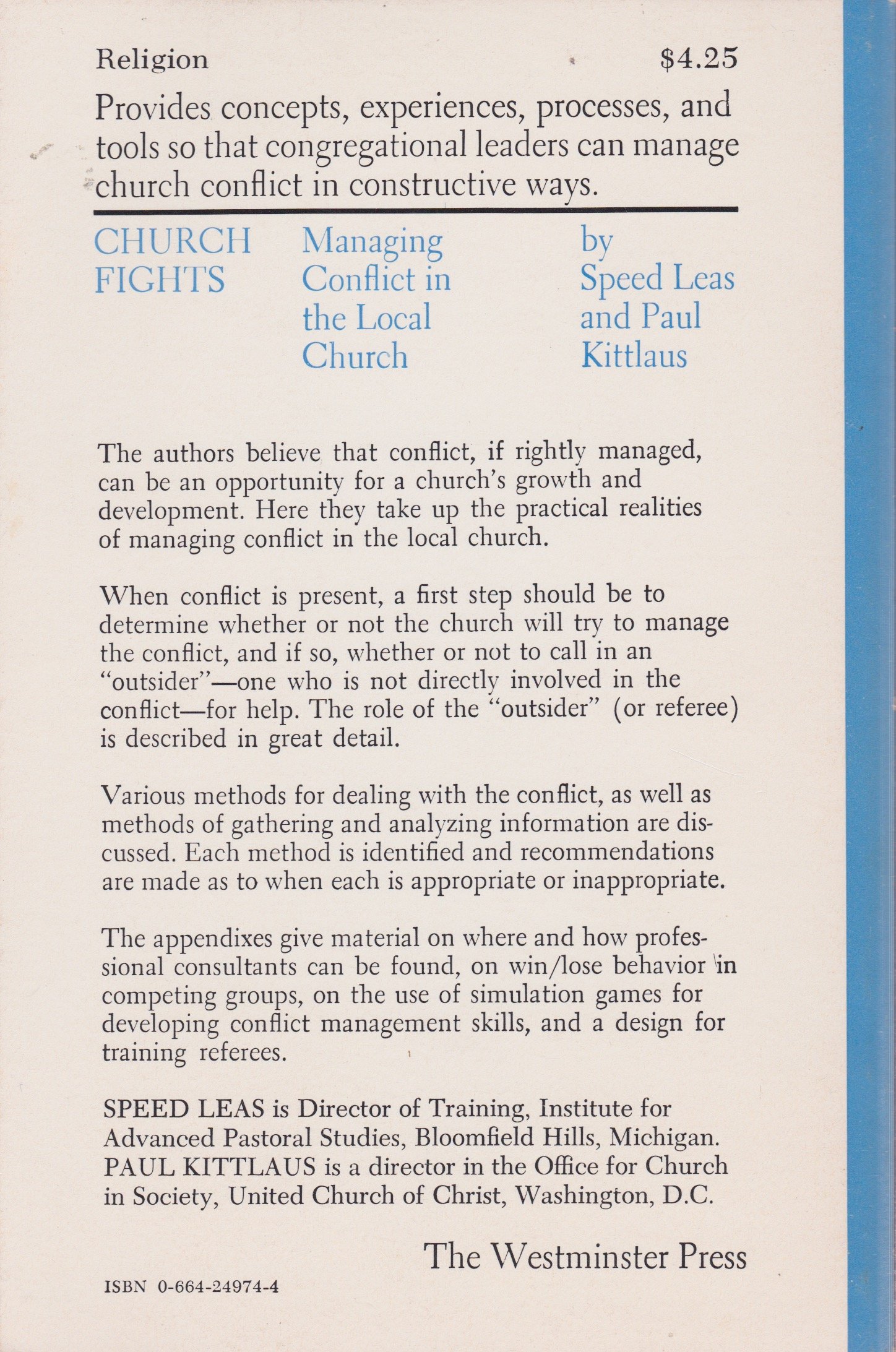 Church Fights: Managing Conflict in the Local Church (Paperback)