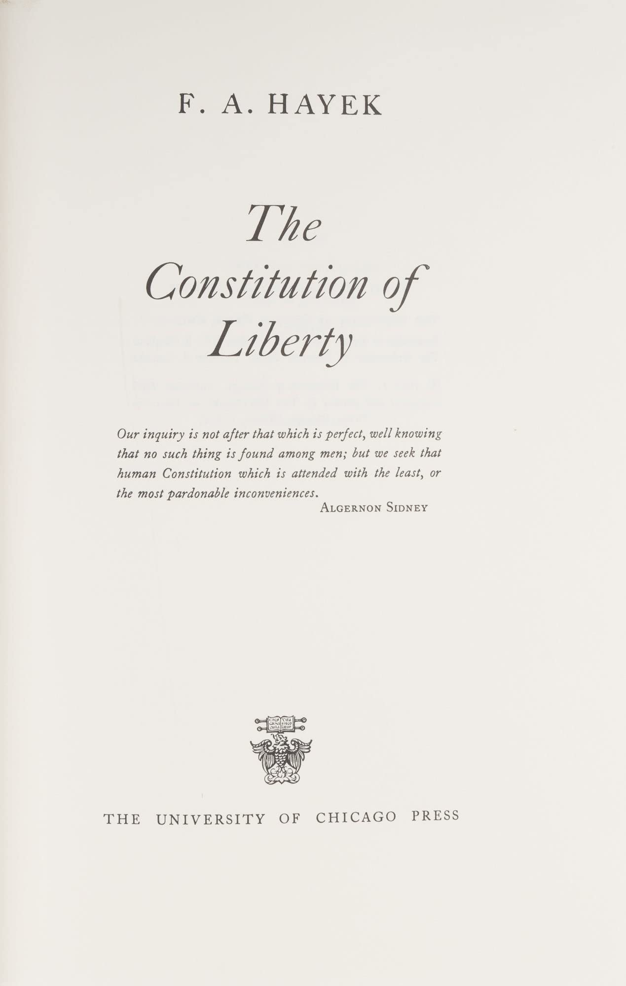 The Constitution of Liberty