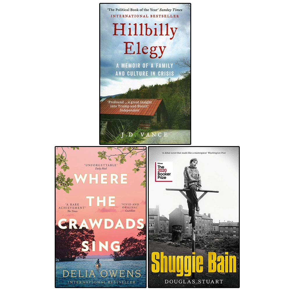 Hillbilly Elegy / Where the Crawdads Sing / Shuggie Bain 3 Books Collection Set (Paperback)