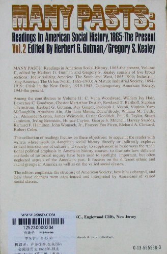 Many Pasts Readings In American Social History, 1865-The Present - Vol. 2 (Paperback)