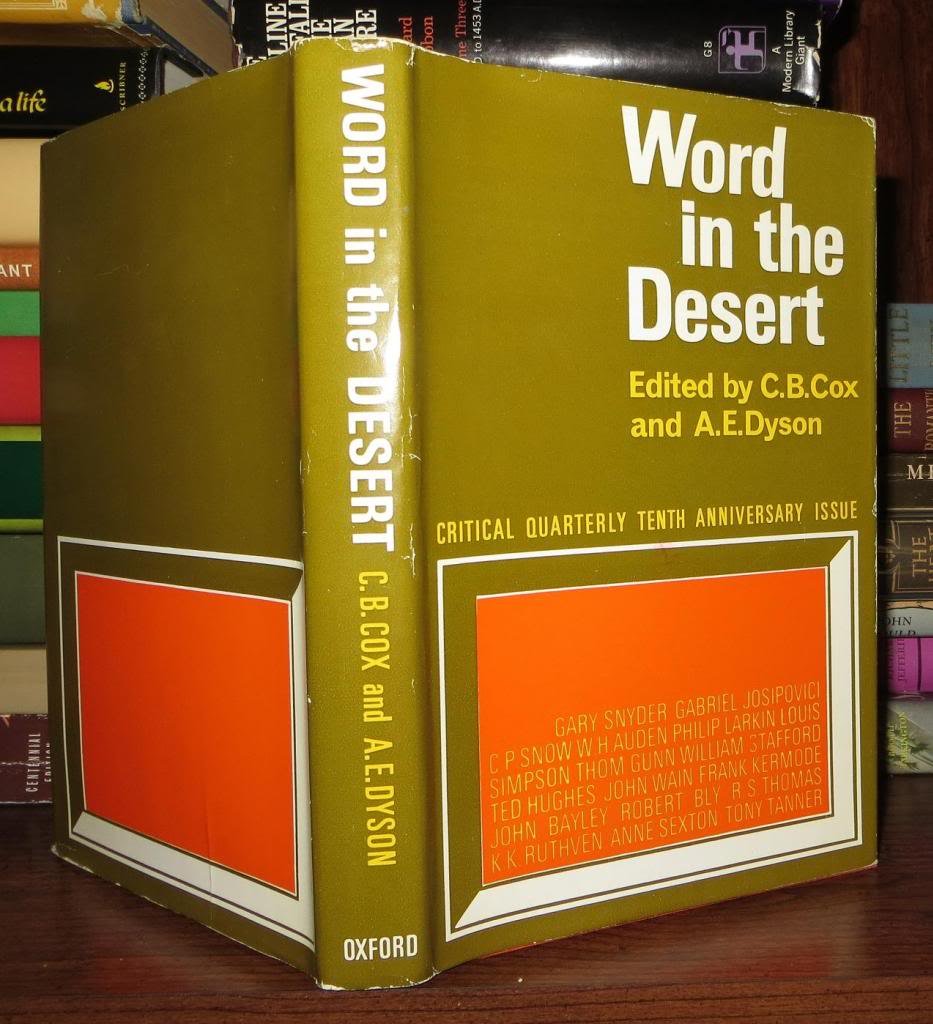 Word in the desert: The Critical quarterly tenth anniversary number; (Hardcover)