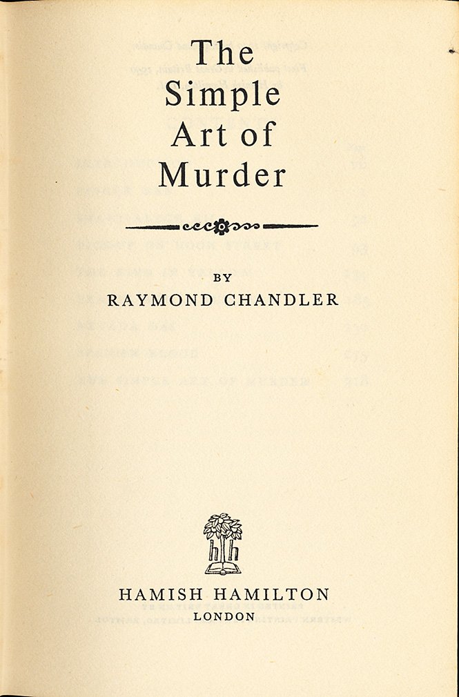The Simple Art of Murder Second British Impression