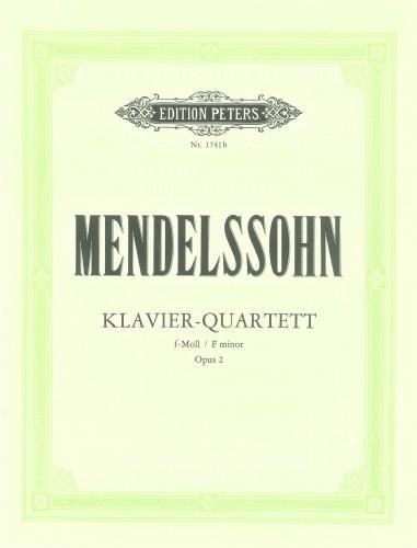 Mendelssohn: Piano Quartet No. 2 in F Minor, Op. 2 (Paperback)