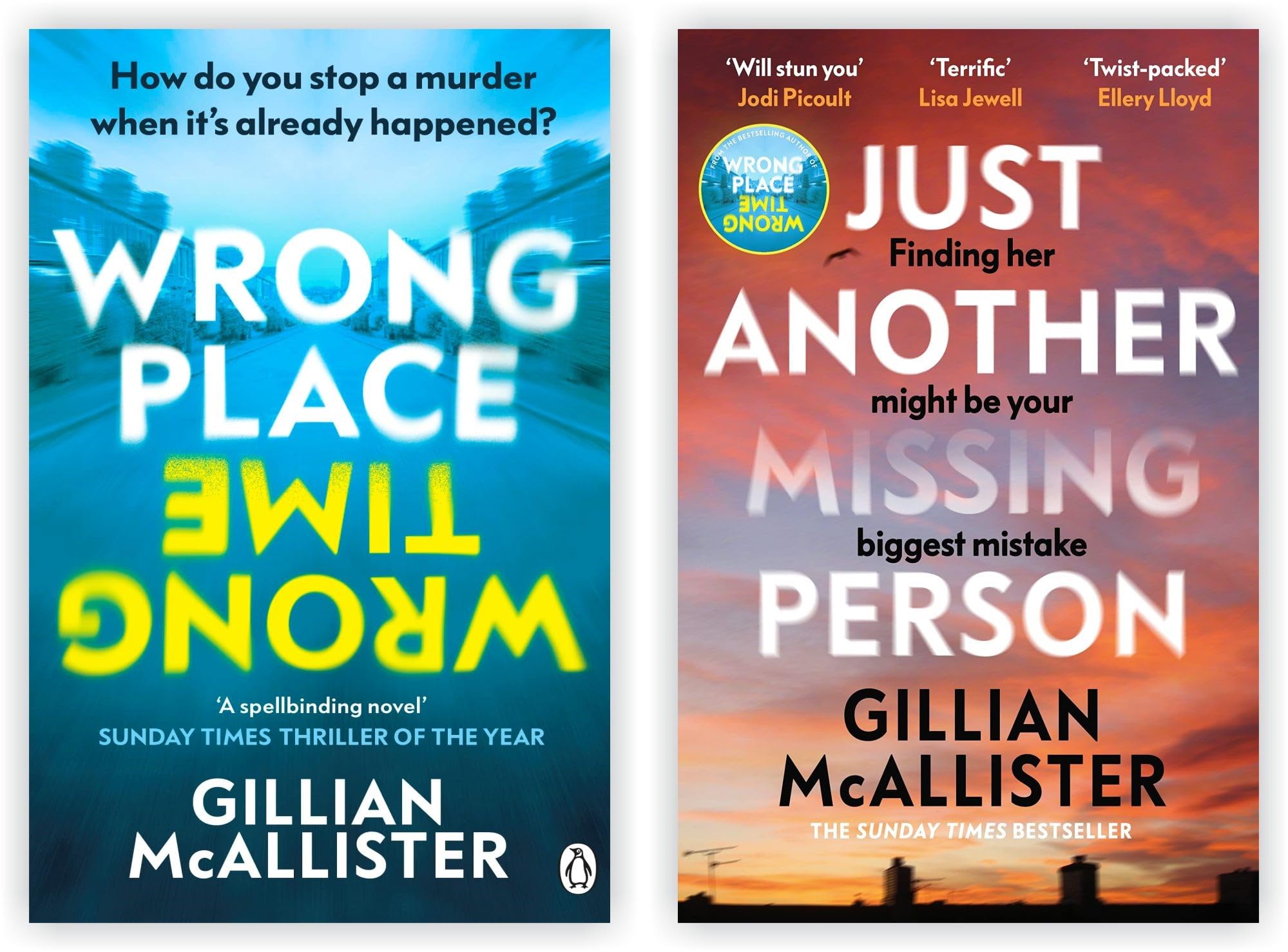 2 Books collection set: Wrong Place Wrong Time & Just Another Missing Person (Paperback)
