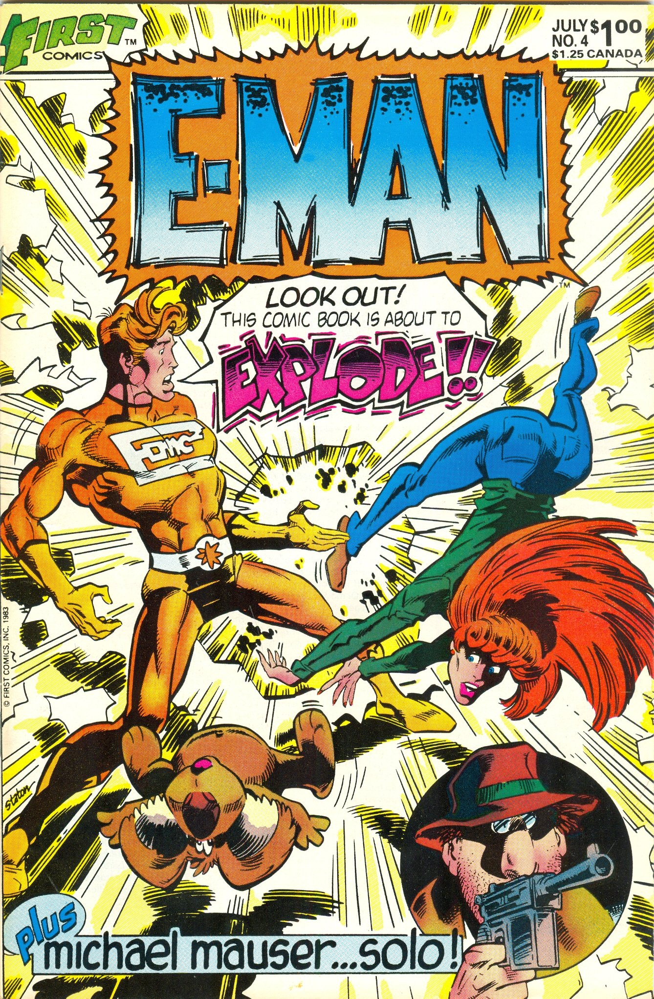 E-Man comic book "The Paper Bomb" - Vol 1 No 4 - July 1983 (Comic)