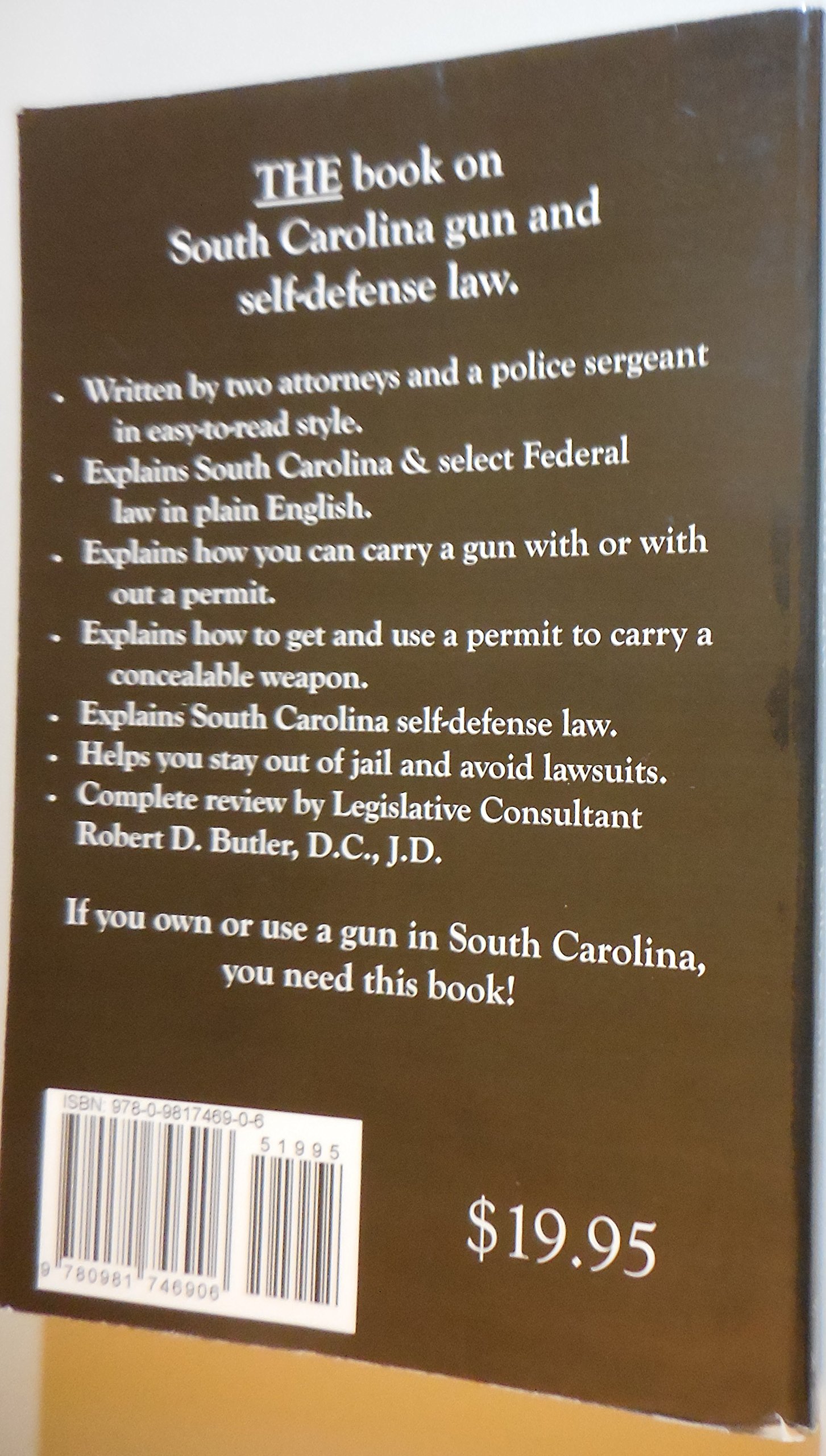 SOUTH CAROLINA GUN LAW (Unknown Binding)