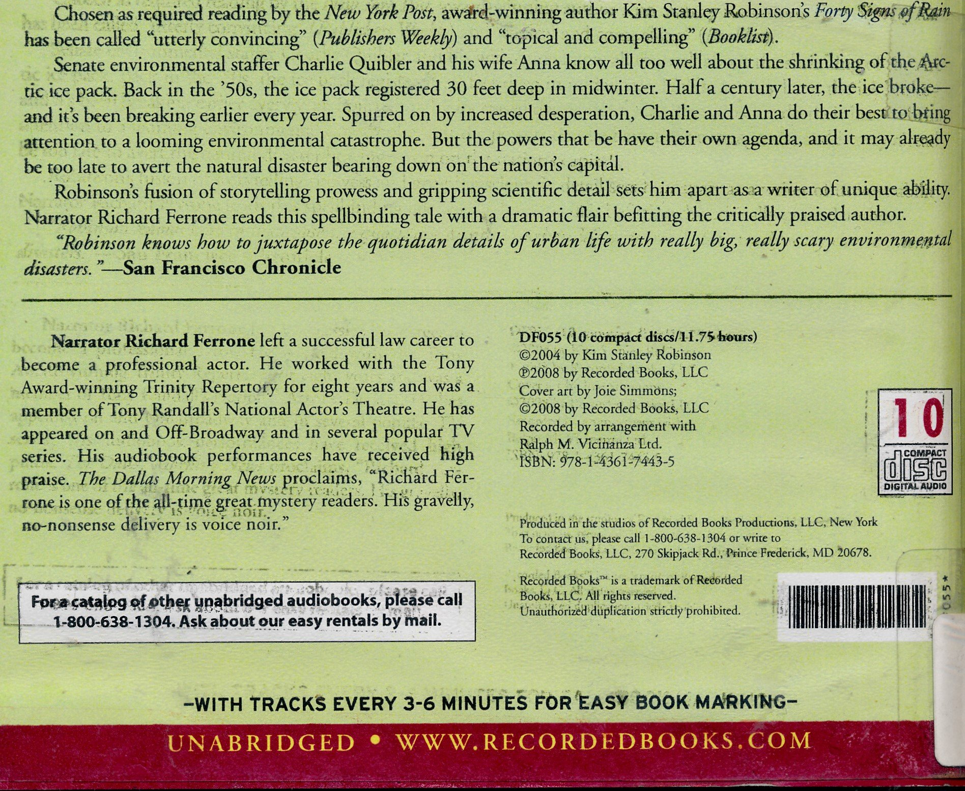 Forty Signs of Rain by Kim Stanley Robinson Unabridged CD Audiobook