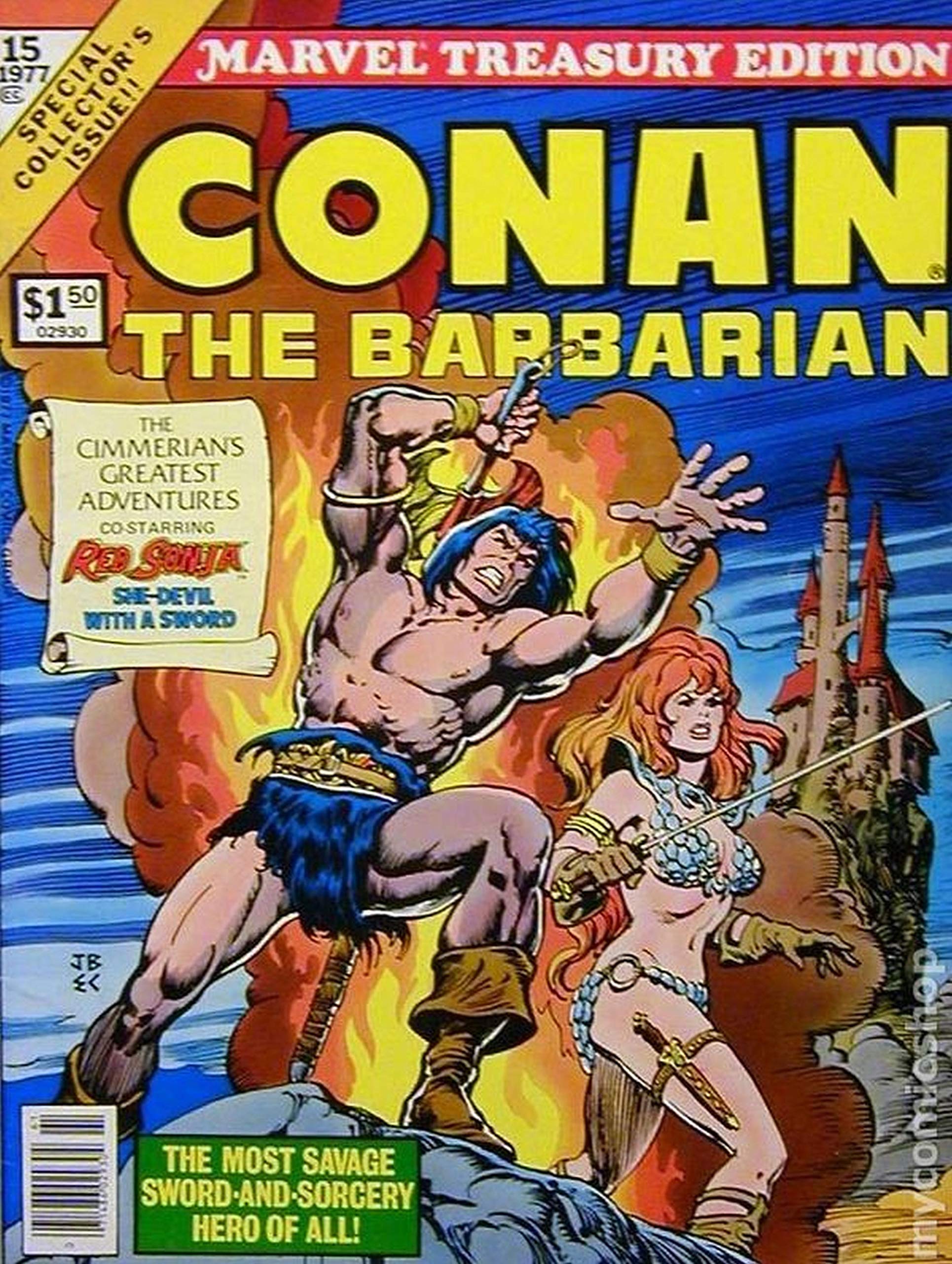 Marvel Treasury Edition # 15, 1977, "Conan The Barbarian" .The Songs of Red Sonja / Night of the Dark God / Three By Sonja / Black Colossus (Paperback)