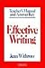 Effective Writing Teacher's Manual: Writing Skills for Intermediate Students of American Englis