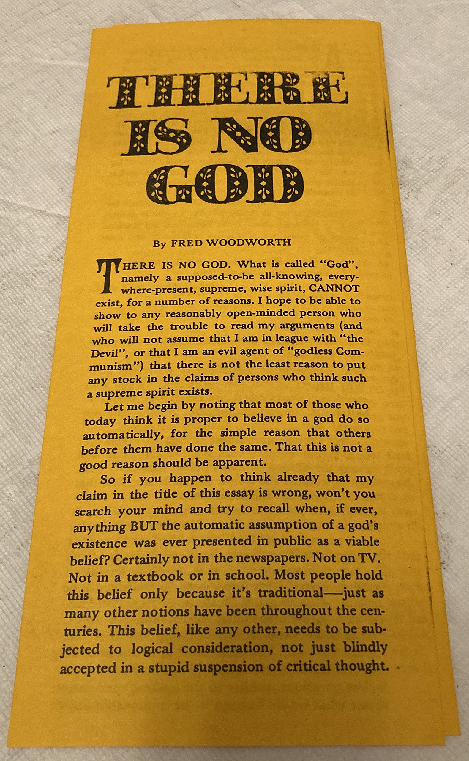There is no God (Unknown Binding)