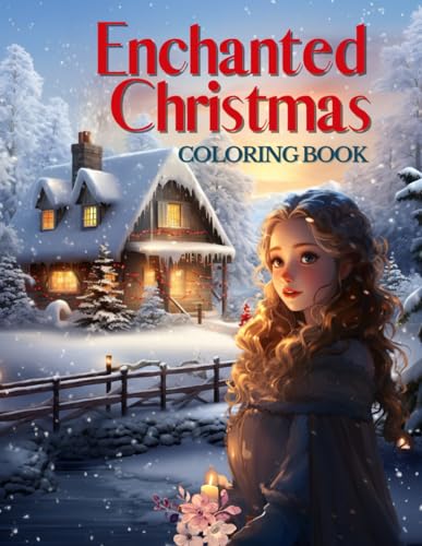 Enchanted Christmas Coloring Book for Adults: 50 Beautiful Winter, animals, princess Coloring Pages. Relaxing Christmas Scenes (Paperback)