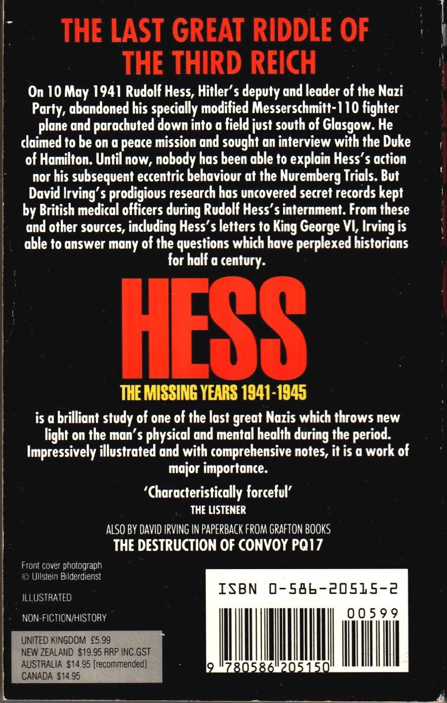 Hess: the Missing Years (Paperback)