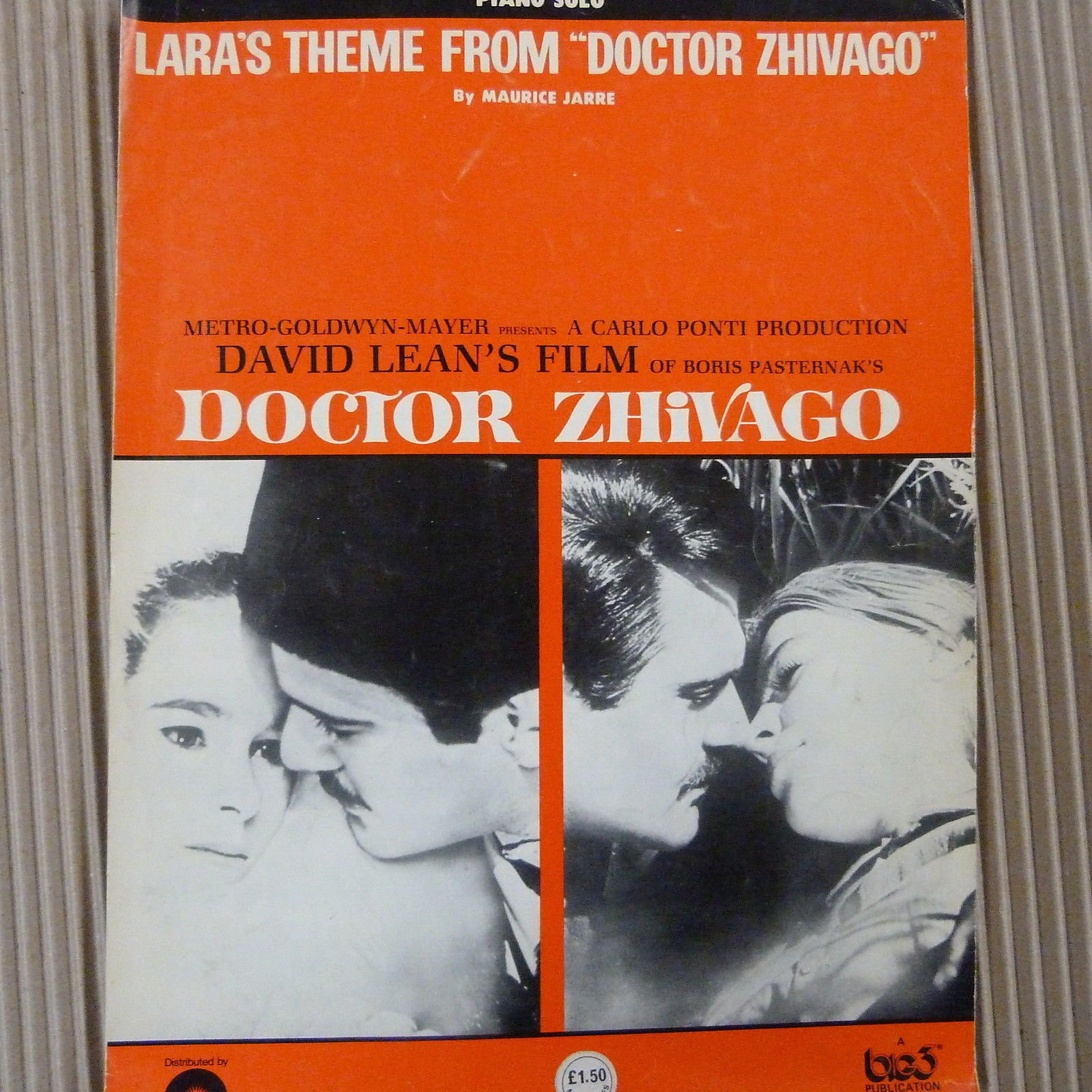 piano solo LARA's THEM FROM DOCTOR ZHIVAGO, Maurice Jarr 1965 (Loose Leaf)