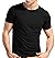 M&S&W Men's Round Neck Short Sleeve Pure Color Vouge Cotton Tee Black XL