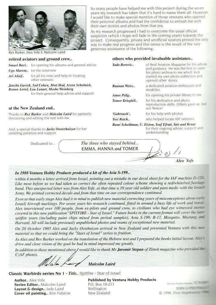 Spitfire - Star of Israel (Classic Warbirds) (Classic Warbirds)