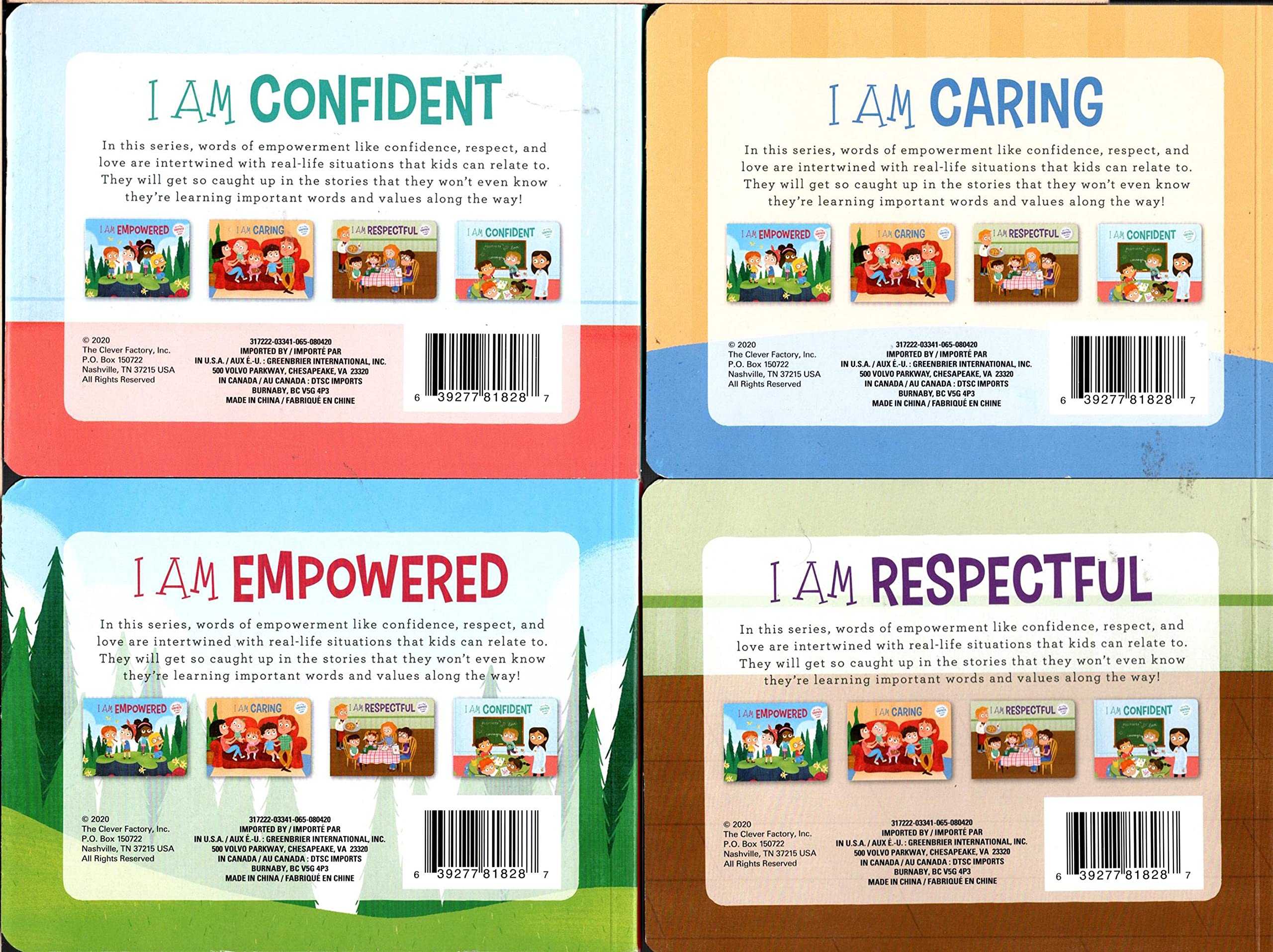 I am Confident, I am Caring, I am Empowered, I am Respectful, lift a flap Surprise on every page - Children's Board Book (Set of 4 Books)