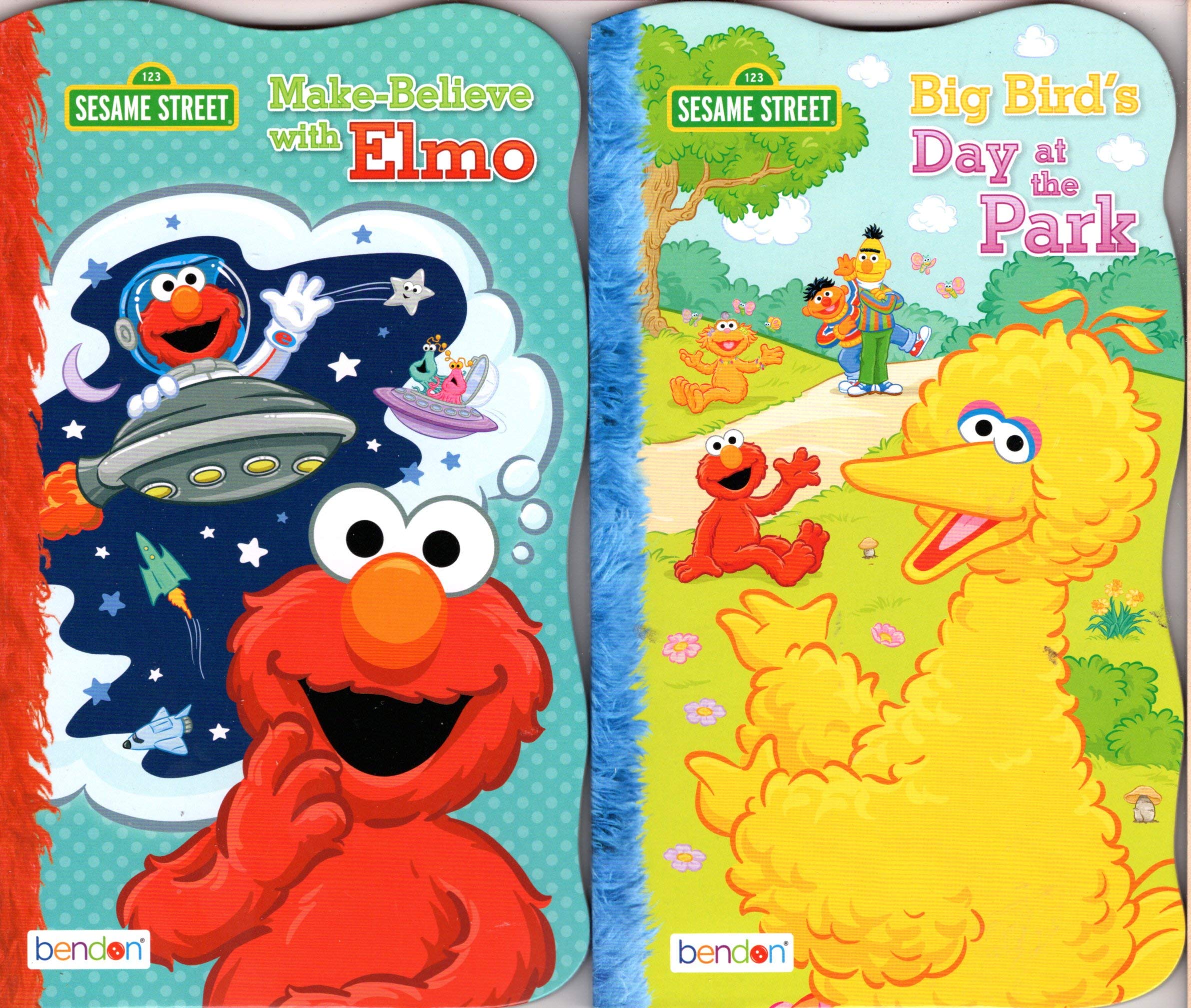 Sesame Street Make - Believe with Elmo and Big Birds Day at the Park - Children's Board Book (Set of 2 Books)