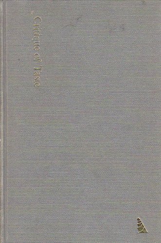 Critique of Taste (English and Italian Edition)