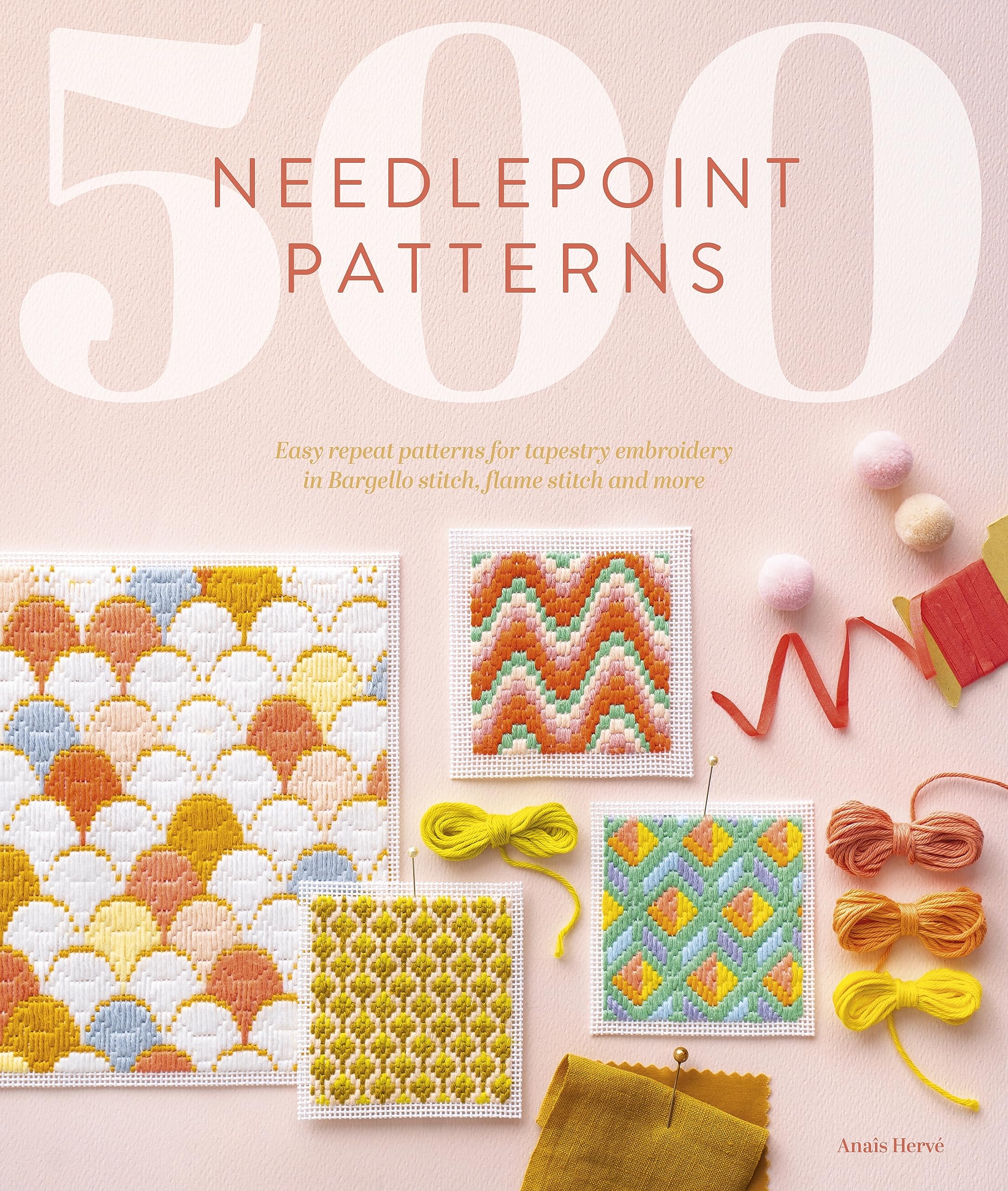 500 Needlepoint Patterns: Easy Repeat Patterns for Tapestry Embroidery in Bargello Stitch, Flame Stitch and More (Paperback)