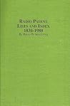 Radio Patent Lists and Index, 1830-1980 Radio Patent Lists and Index, 1830-1980