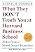 What They Don't Teach You at Harvar (Paperback) - Common