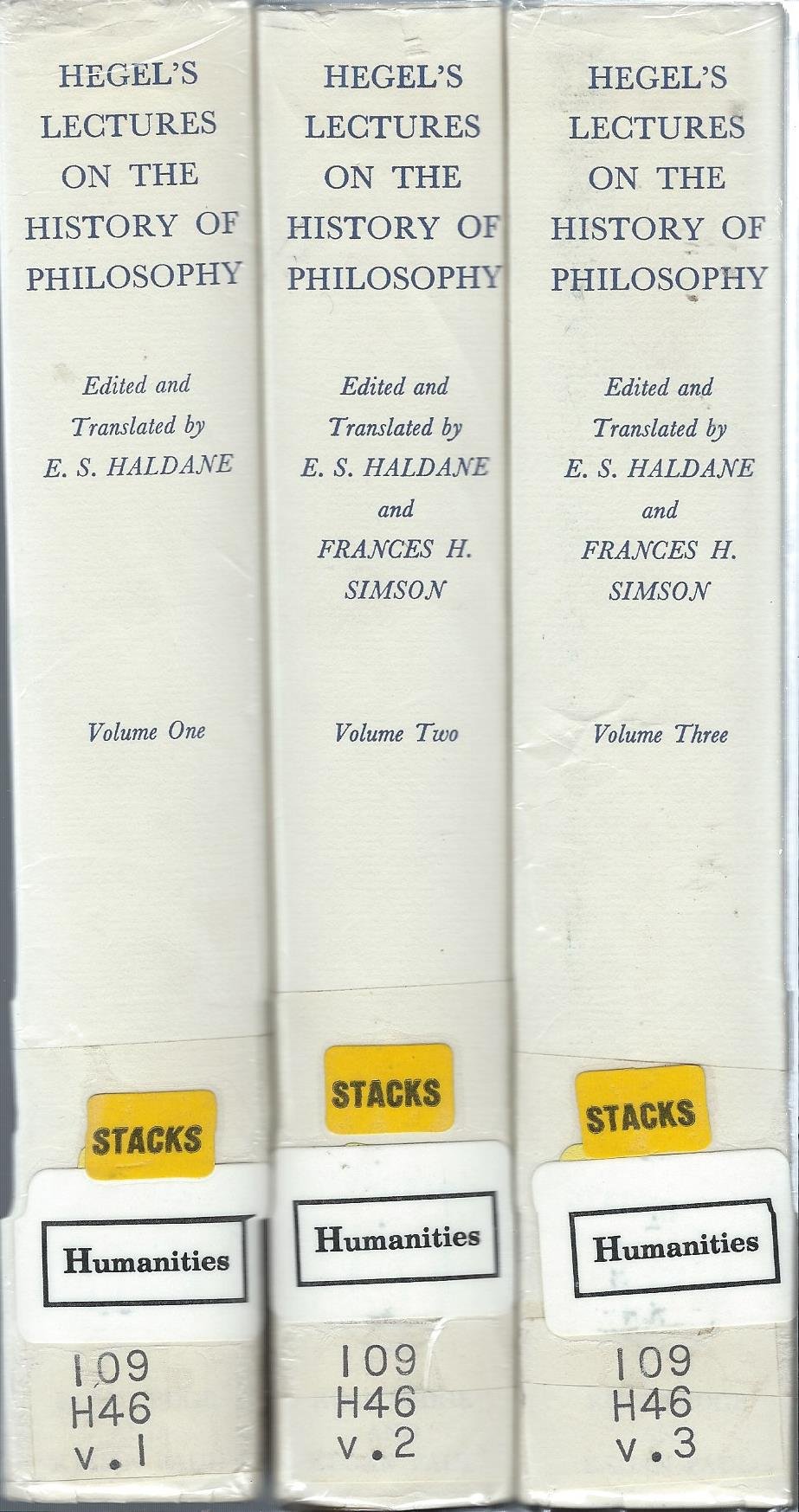 Hegel's Lectures on History of Philosophy - Three Volumes (Hardcover)