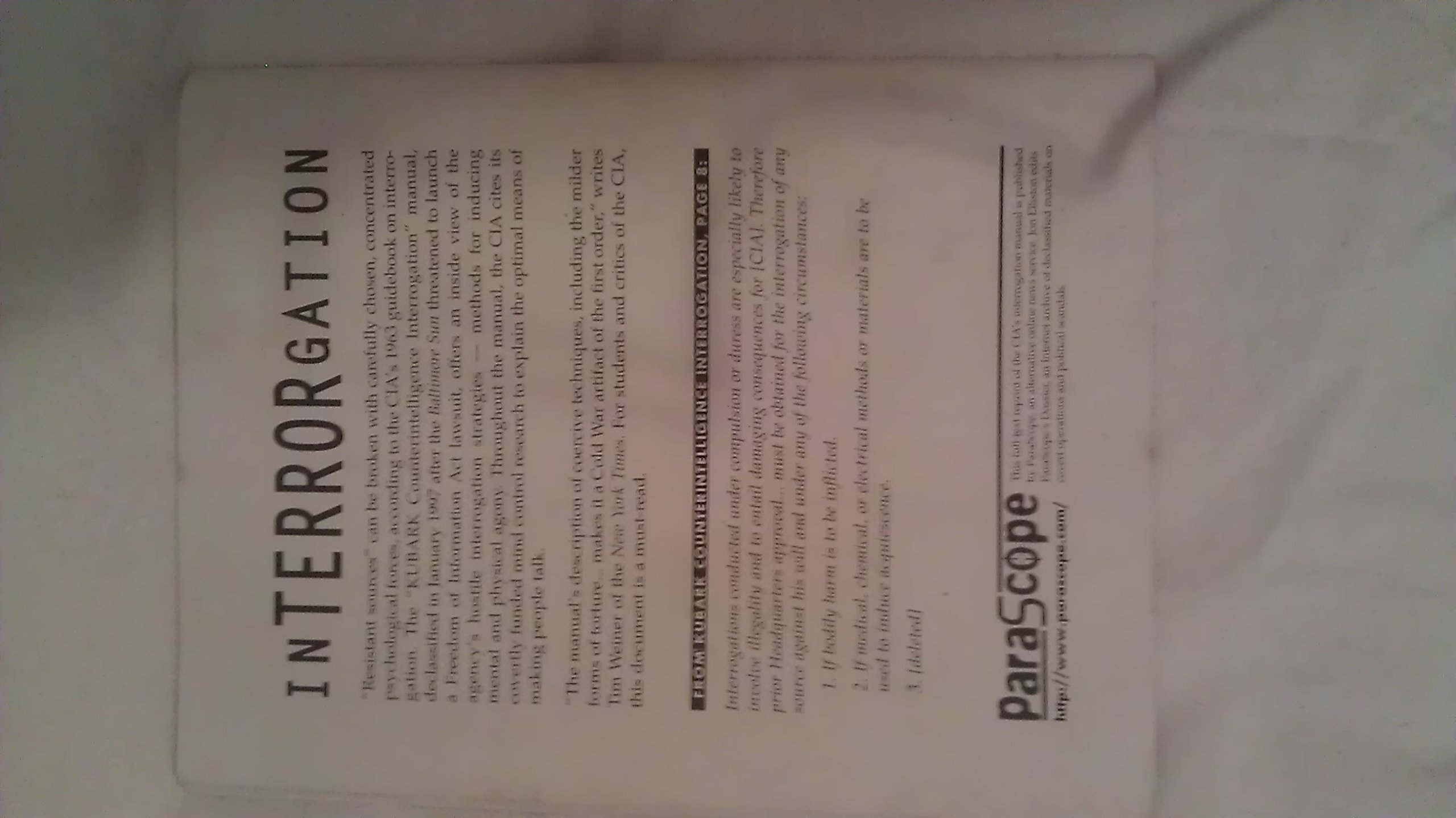 Interrorgation - The Cia's Secret Manual On Coercive Questioning (Unknown Binding)