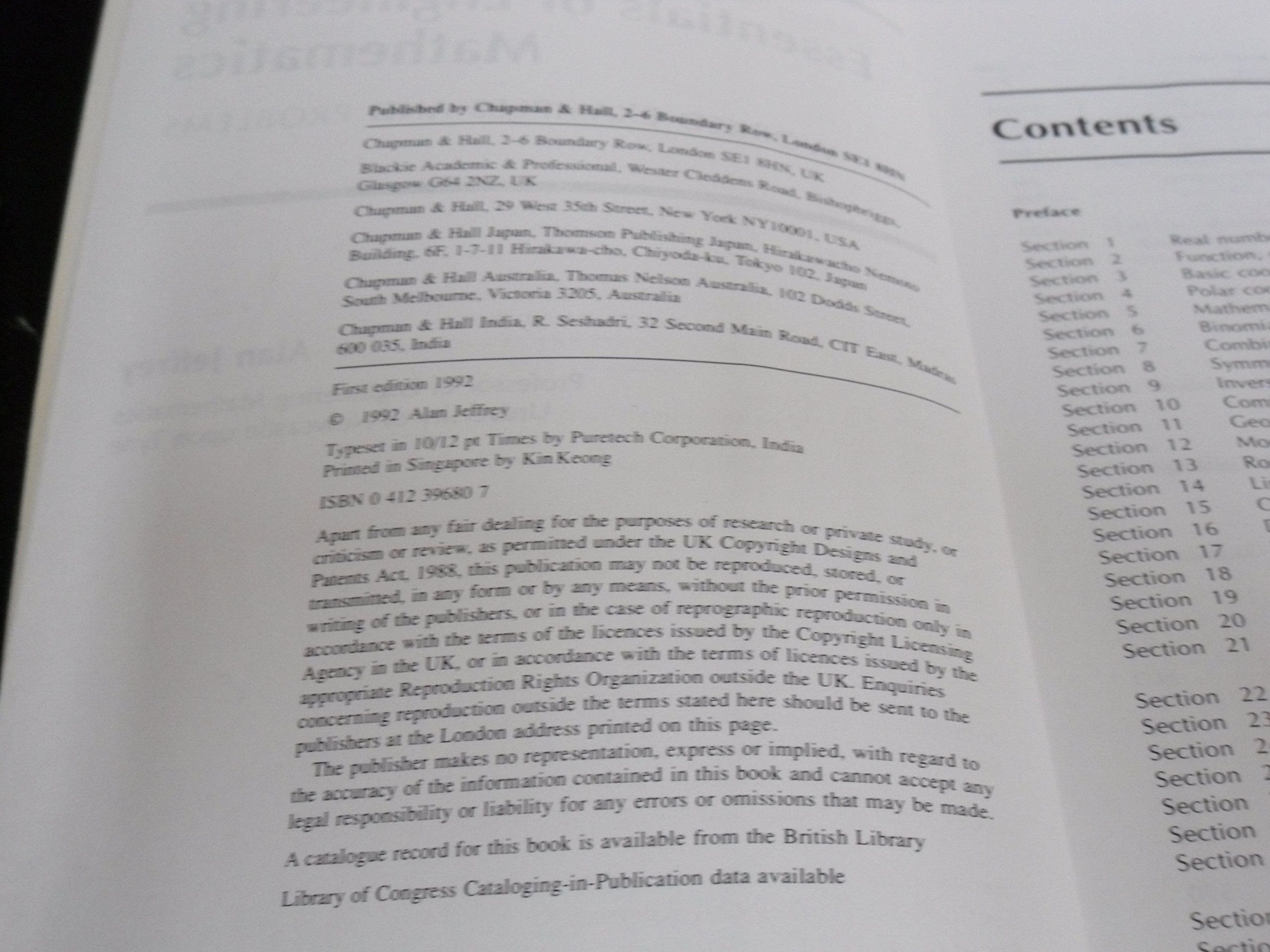 Essentials Of Engineering Mathematics (Hardcover)