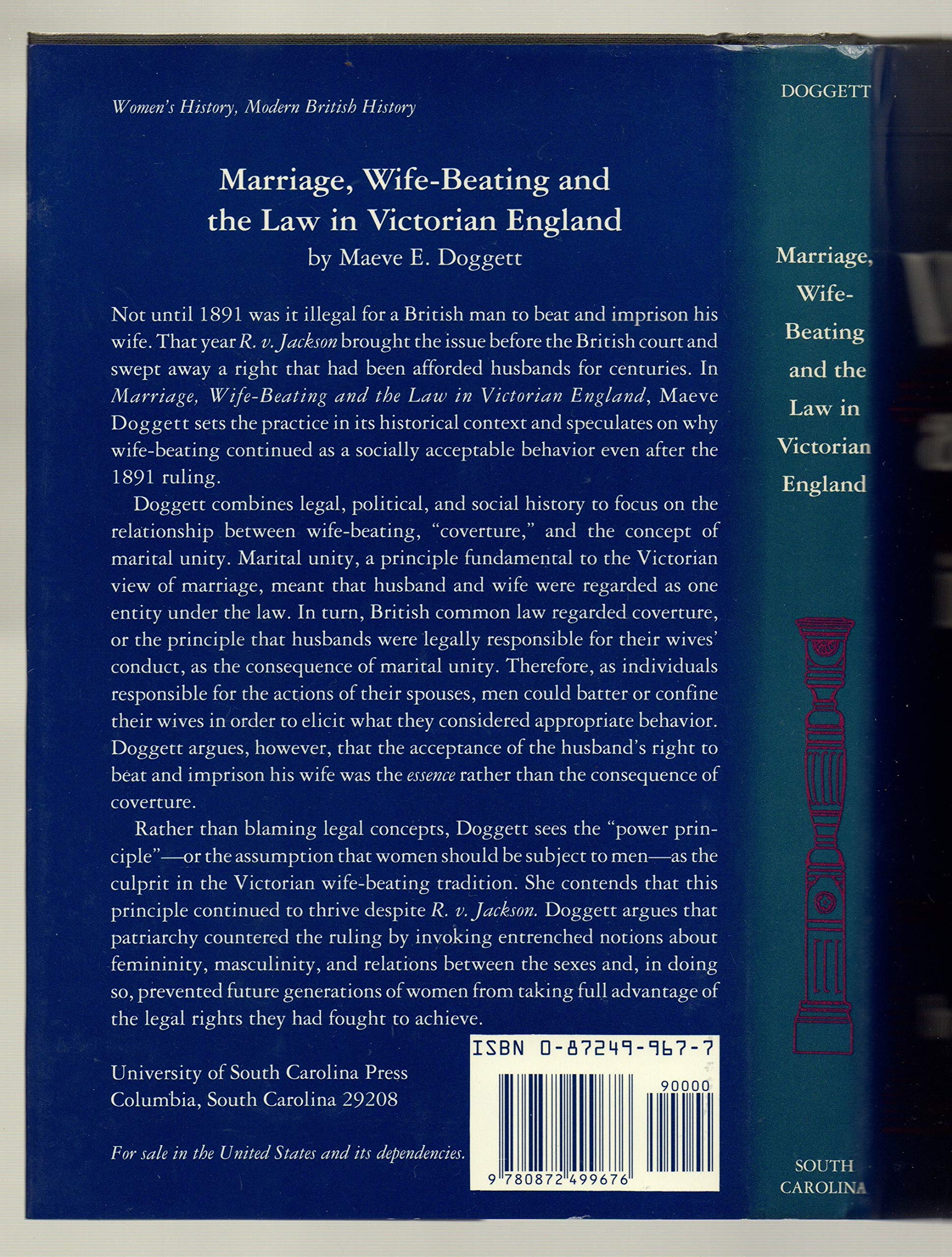 Marriage, Wife-Beating and the Law in Victorian England (Hardcover)