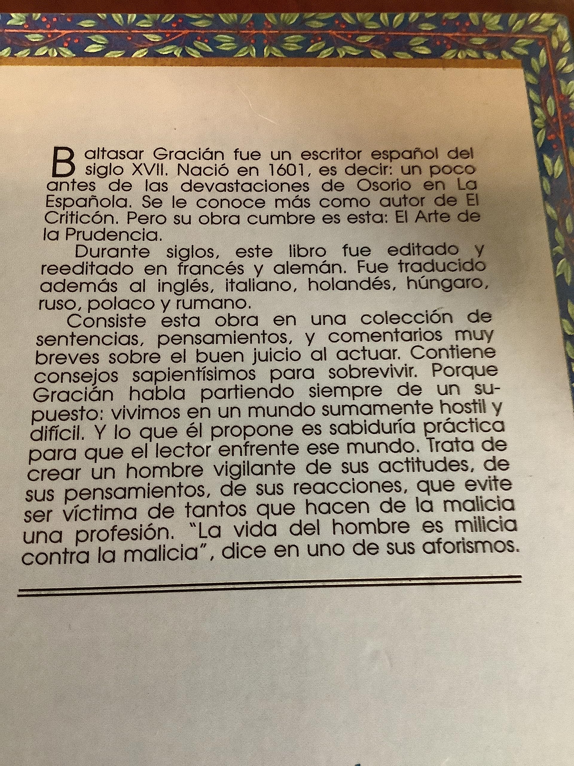 El Arte De La Prudencia