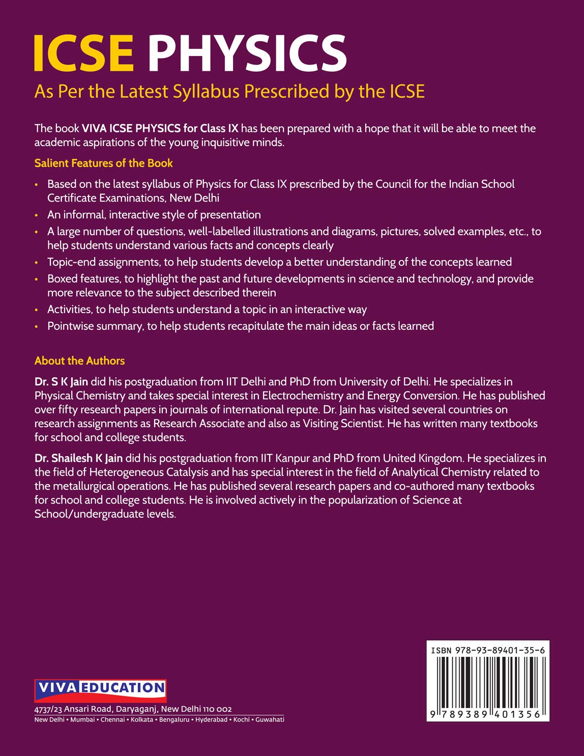 Viva ICSE Physics, Class 9 - 2020 Edn - As Per the Latest Syllabus Prescribed by the ICSE (Unknown Binding)