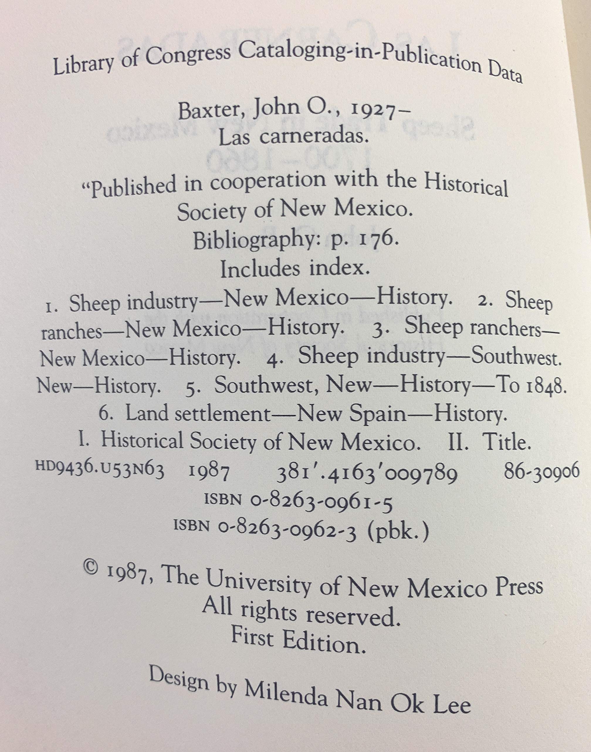 Las Carneradas: Sheep Trade in New Mexico, 1700-1860 (Paperback)