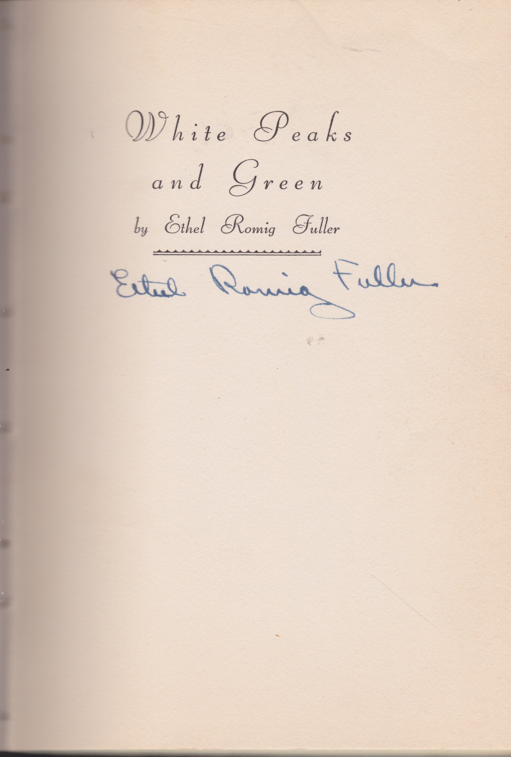 White Peaks And Green (Hardcover)