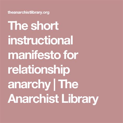 The Short Instructional Manifesto for Relationship Anarchy (ebook)