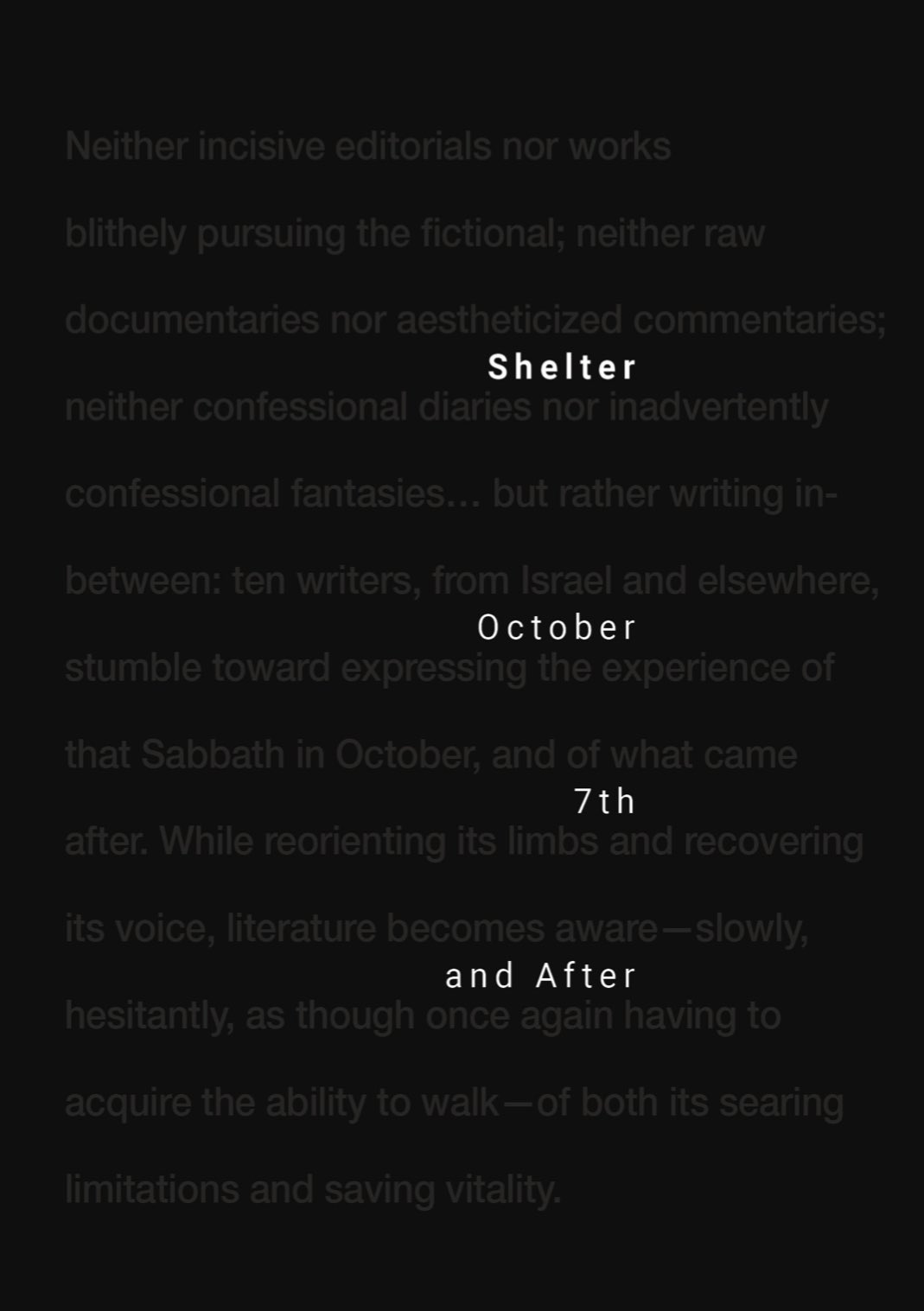 Shelter: October 7th and After/מקלט: אחרי 7 באוקטובר