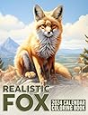 Realistic Fox 2024 Calendar Coloring Book: Majestic Foxese Coloring Pages in Stunning Greyscale Wildlife Illustrations for Adults Stress Relief and Relaxation
