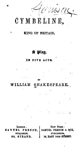 Cymbeline, King of Britain, A Play in Five Acts
