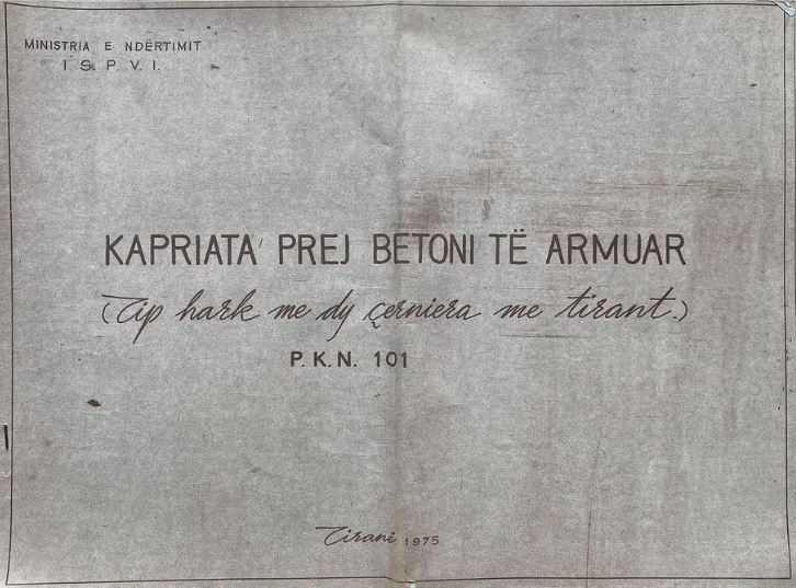 Kapriata prej betoni të armuar : tip hark me dy çerniera me tirant : PKN 101