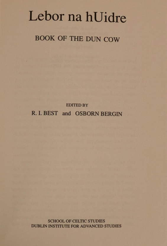 Lebor na hUidre = Book of the Dun Cow (Nook)