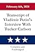 Transcript of Vladimir Putin's Interview with Tucker Carlson