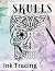 Skulls Ink Tracing by Heidi Lund