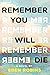 Remember You Will Die by Eden Robins Remember You Will Die by Eden Robins