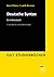 Deutsche Syntax: Ein Arbeitsbuch (narr STUDIENBÜCHER) (German Edition)