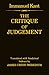 The Critique of Judgement