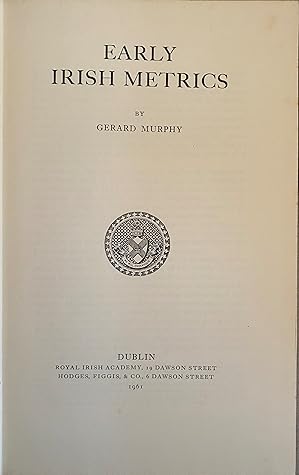 Early Irish Metrics